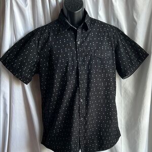 Classic Black Patterned Short Sleeve Shirt